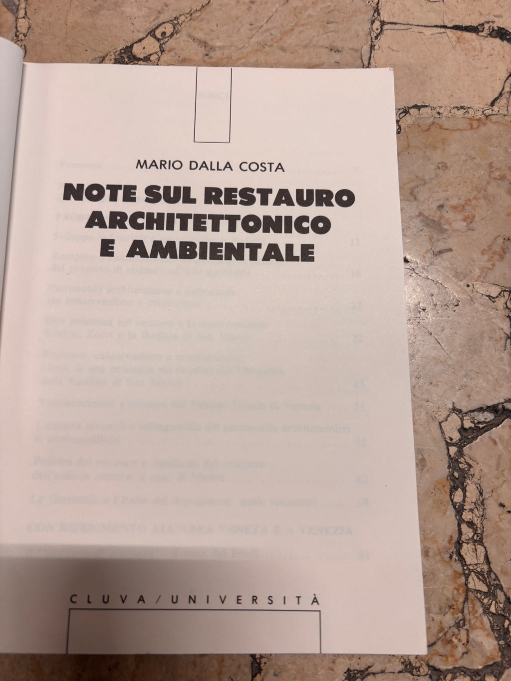 Note sul restauro architettonico e ambientale